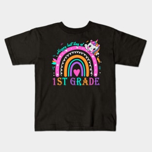 1st Grade Happy Last Day Of School Teacher Students Unicorn Kids T-Shirt